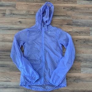Nike Running purple polka dot rain jacket